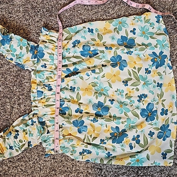 STUNNING IMPRESSIONS SMOCK BABYDOLL FLOWER POWER RUFFLE TANK - Picture 5 of 8